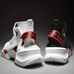 Men's High Top Knit Sneakers Lace Up Breathable