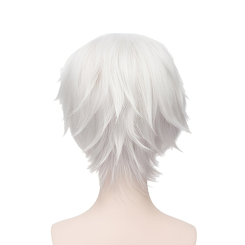 Cosplay Short Wig Silver Fluffy Hair Harajuku Style