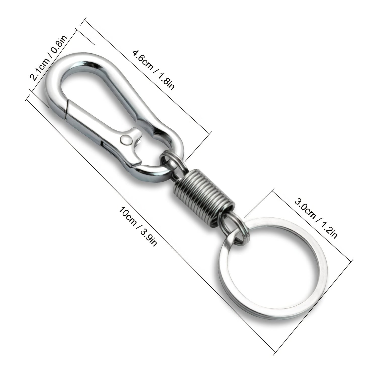 6pcs Spring Buckle Keychain Clip Key Ring Retractable Metal Key Holder Hook