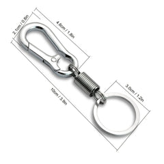 6pcs Spring Buckle Keychain Clip Key Ring Retractable Metal Key Holder Hook