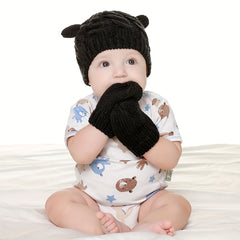 Baby Hat Knitted Hat & Gloves Set for Boys and Girls