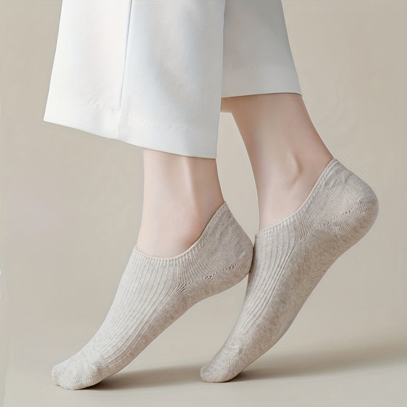 9 Pairs Ribbed Invisible Ankle Socks Women's Stockings