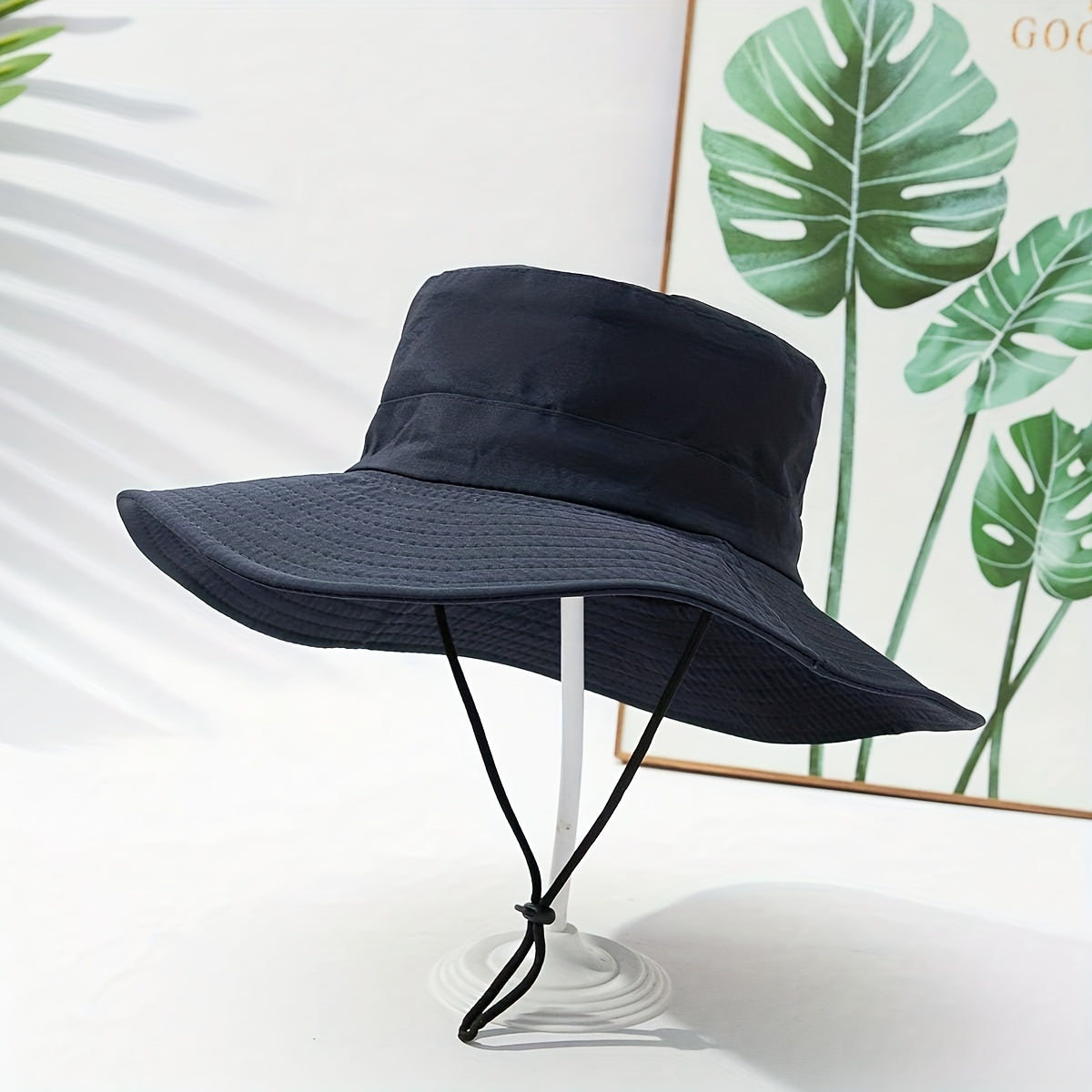 Waterproof Fisherman Hat with Chin Strap, Foldable Bucket Hat for Hiking