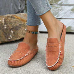 Women's Casual Flat Slip On Slide Sandals with Stitching Detail