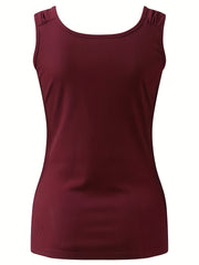 Ruched Drawstring Top V Neck Sleeveless Top