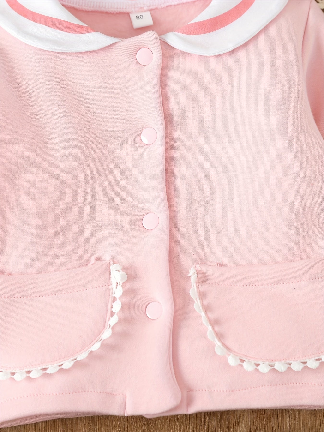 Baby Girl Kitten Print Doll Collar Baseball Coat