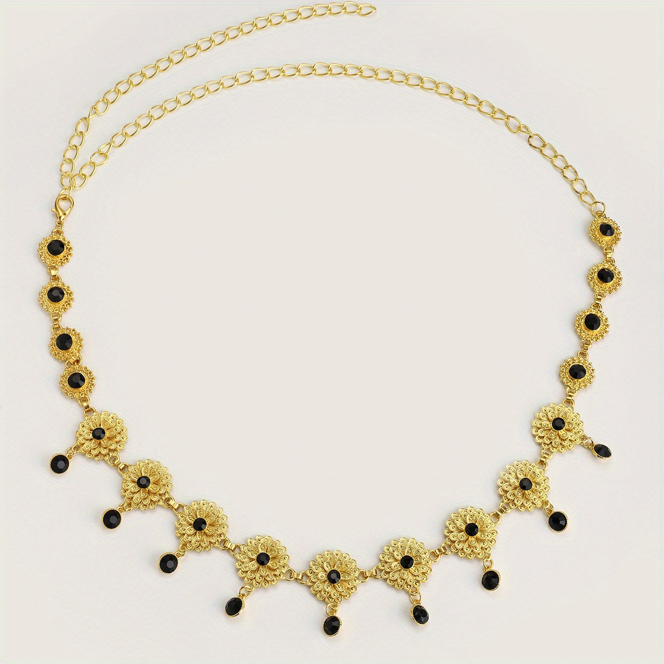 Flower Crystal Waist Strap Tassel Chain Waist Jewelry