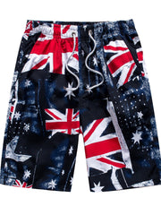 Flag Print Shorts Casual Summer Pool Beach Shorts