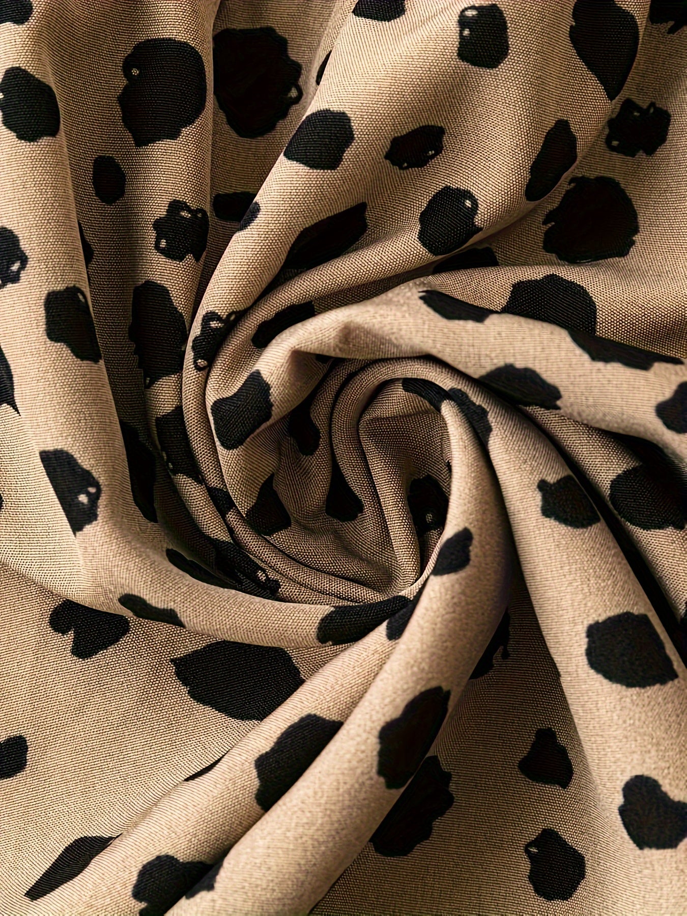 Leopard Print Lantern Sleeve Dress With Belt