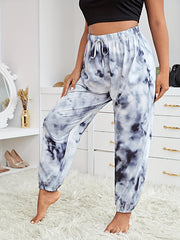 Plus Tie Dye High Waist Sleepwear Joggers