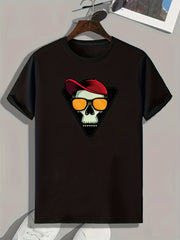 Skull Print Men's Graphic Tee Casual Comfy Shirt Summer Clothing