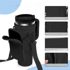 Water Bottle Carrier Bag With Pouch Strap For 40oz Tumbler
