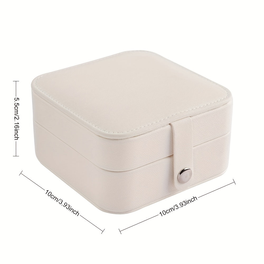PU Jewelry Box Travel Portable Organizer Necklace Earring Storage Case