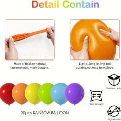 Rainbow Balloon Garland Kit - Colorful Balloons for Party, Birthday