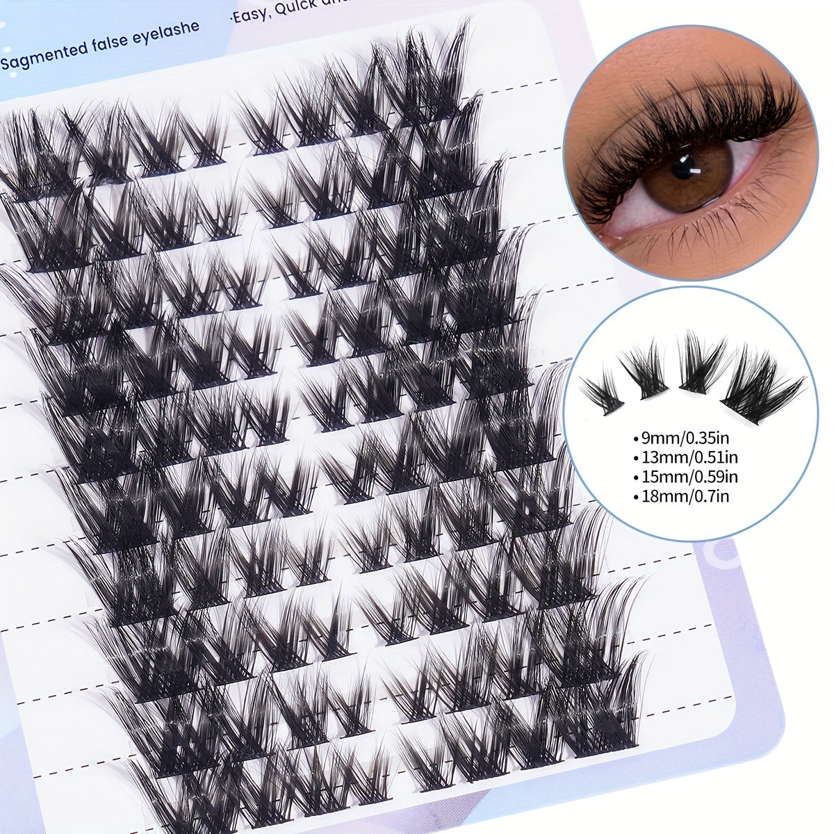 80pcs Segmented Grafted Eyelashes Single Cluster Lashes Natural Long