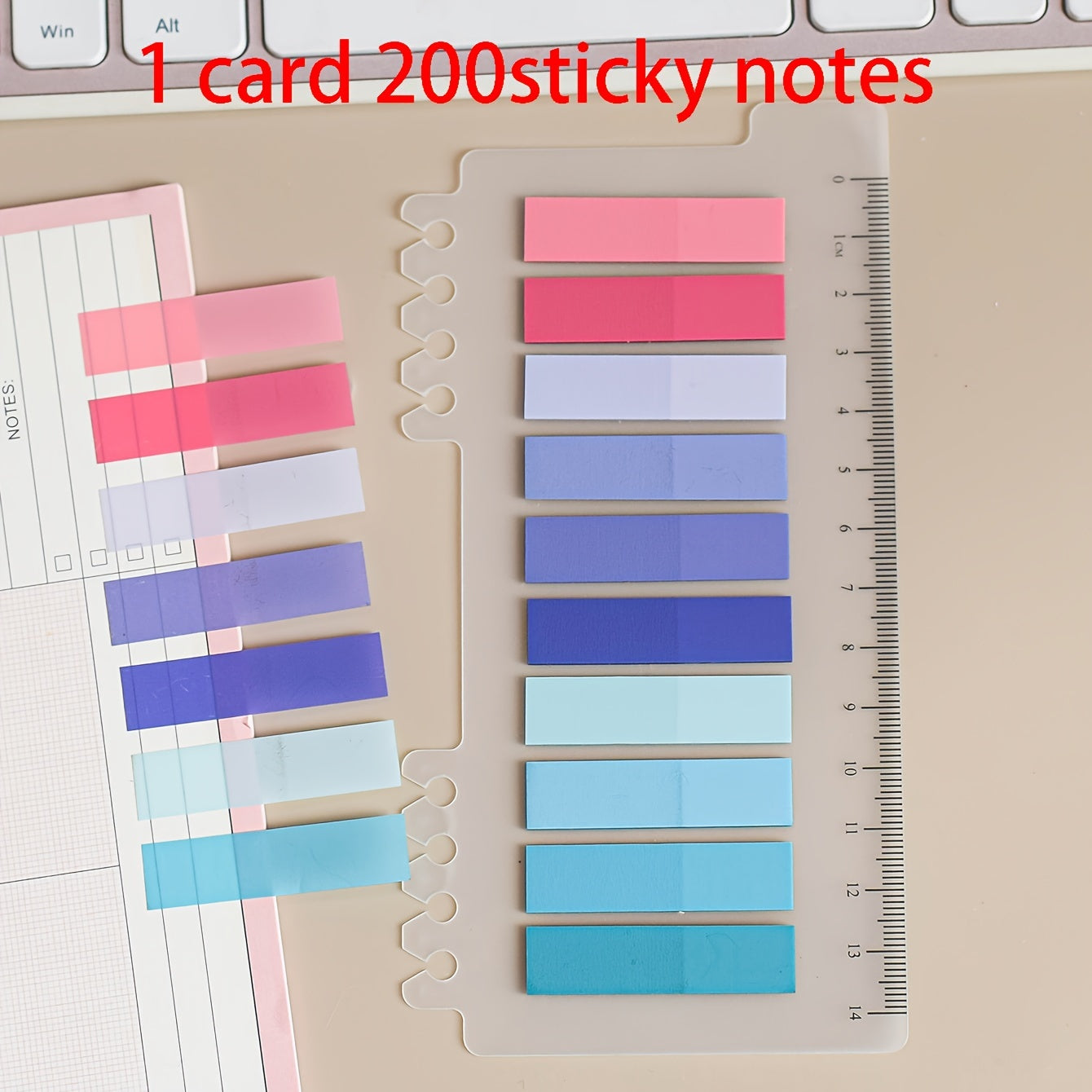 200 Sheets PET Sticky Notes Index Stickers Label Paper Instruction