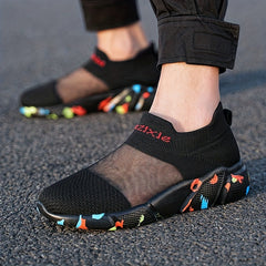 Men's Lightweight Slip-on Athletic Sneakers, Breathable Walking Shoes
