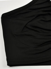 Y2K Spaghetti Cross Tie Up Top Deep V Neck
