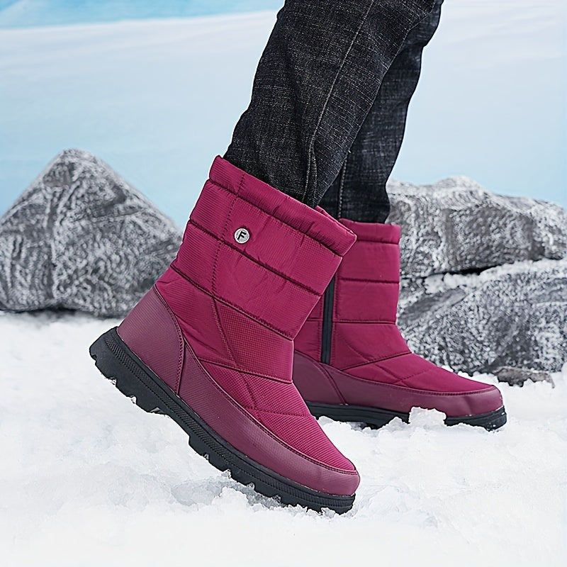Non slip Zipper Hiking Boots Warm Snow Boots Women's Footwear
