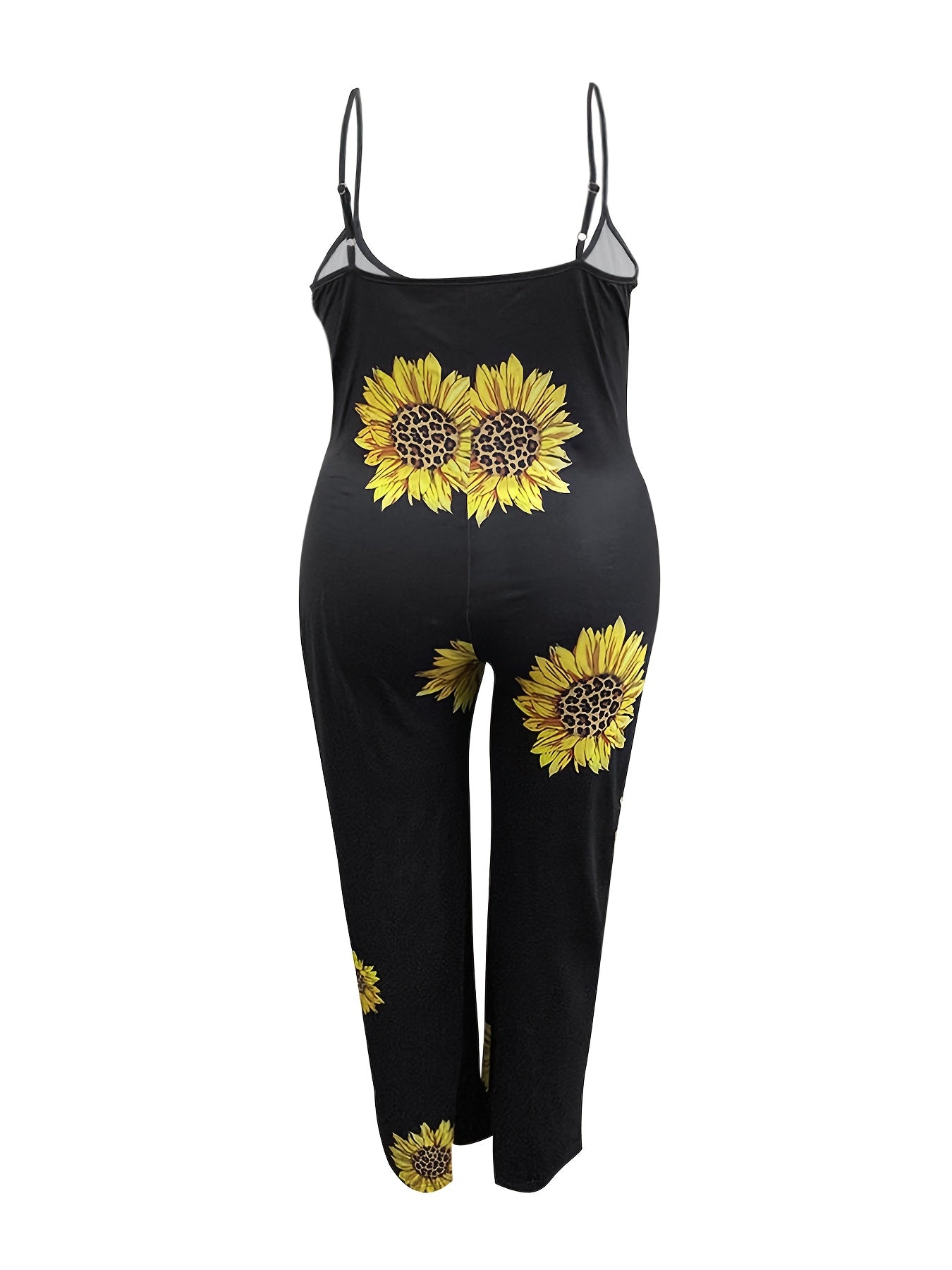 Sunflower Print Boho Jumpsuit