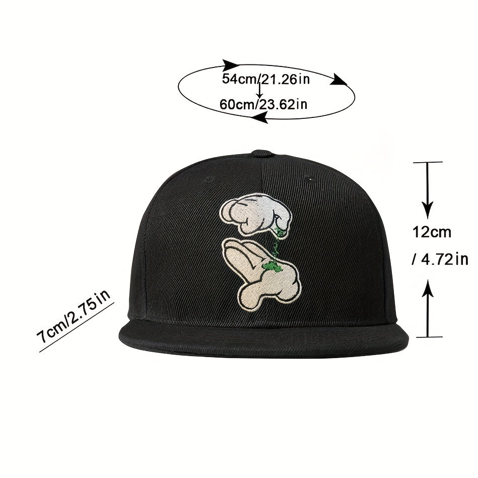 Embroidered Flat Brimmed Hat - Outdoor Casual Wear