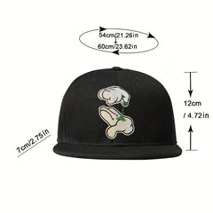 Embroidered Flat Brimmed Hat - Outdoor Casual Wear