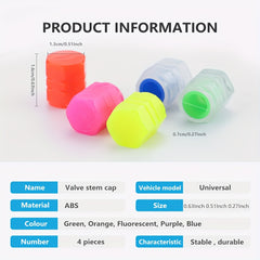 20pcs Fluorescent Night Glowing Valve Caps for Car Motorcycle Bicycle Tyre Hub