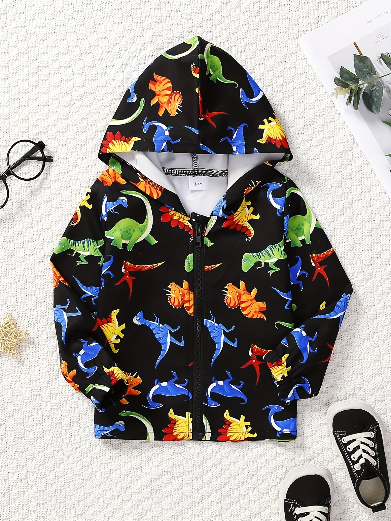 Dinosaur Boys Zip Up Hoodie with Pockets