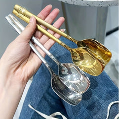 12pcs Stainless Steel Couples Long Handle Ice Tea Spoon