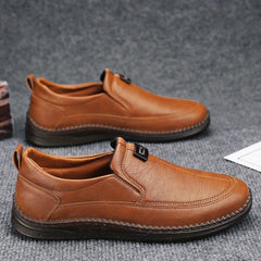 Men's Round Toe Loafer Shoes Slip On Non-slip Comfy Men's Shoes