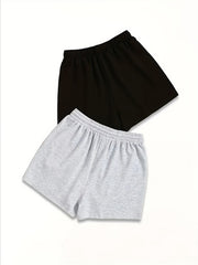 2 Pack Plus Size Bird & Feather Print Drawstring Shorts Set