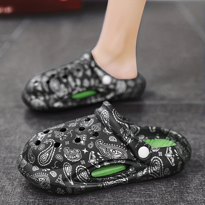 Women's Paisley Print Clogs Platform Slides