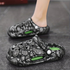 Women's Paisley Print Clogs Platform Slides