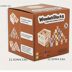 Wooden Letter Blocks Set for Learning Shapes and Colors