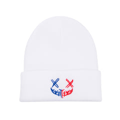 Slouchy Knitted Clown Pattern Embroidered Hat