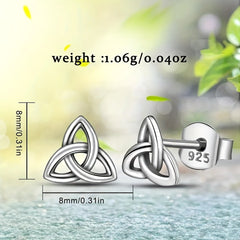 925 Silver Knot Detail Stud Earrings For Girls