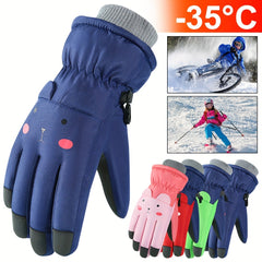 Kids Ski Gloves Winter Warm Waterproof Snowboard Gloves
