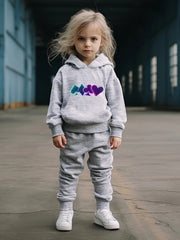 Girls 2pc Cartoon Hooded Sweatshirt & Sweatpants Set Kids Clothes For Girls