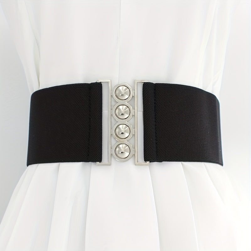 Wide Belt Casual Elastic Waistband Dress Girdle For Women