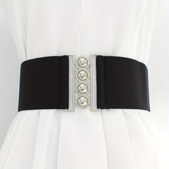 Wide Belt Casual Elastic Waistband Dress Girdle For Women