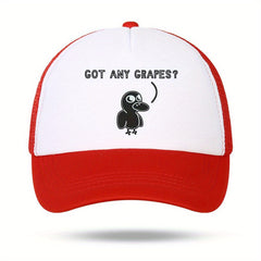 T ANY GRAPES Print Breathable Sunshade Mesh Hat Baseball Cap Driver Hat