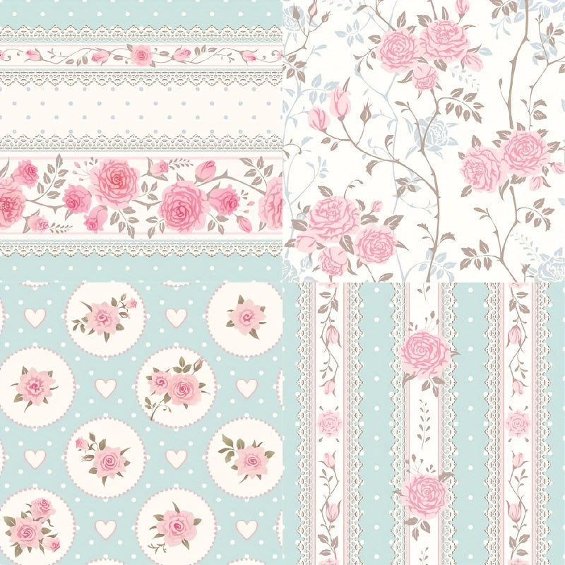 DIY Photo Albums with Pink Flower Theme Paper