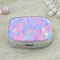 Compact 2 Compartment Pill Case Portable Medicine Organizer with Secure Clasp