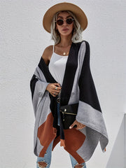 Colorblock Bat Sleeve Cardigan