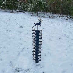 Elk Snow Gauge Garden Stake Christmas Deer Metal Snow Depth Measuring Ruler