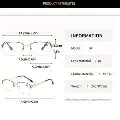 Light Blocking Reading Glasses Oval Semi Rimless Presbyopic Glasses