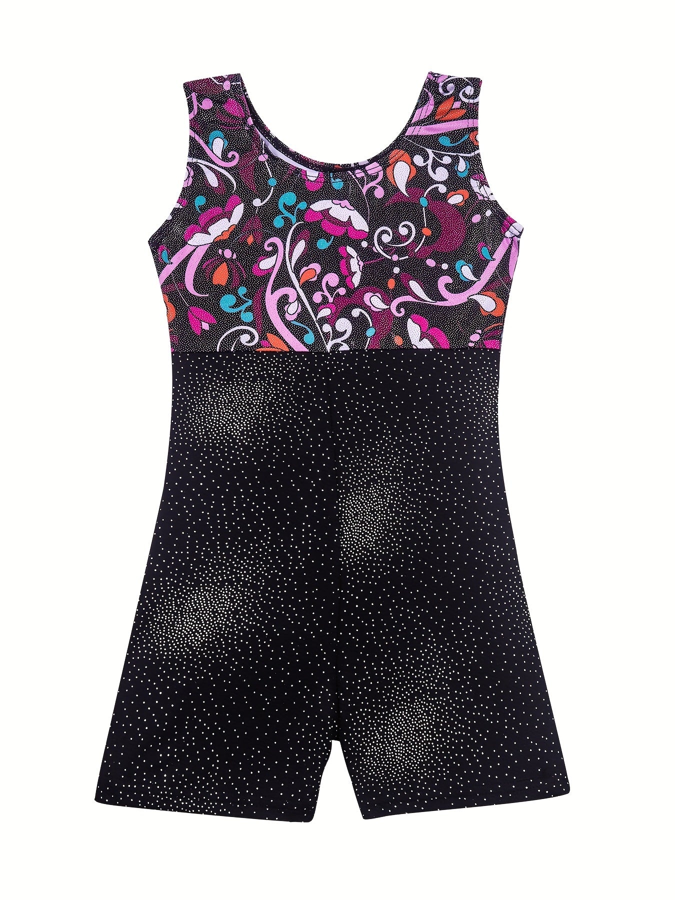 Girls Sleeveless Gymnastics Suit Compression Bodysuit