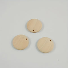 20pcs 30MM Wood Chip Keychain Round Wood Chip Ornament Earrings