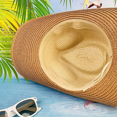 Casual Sunshade Straw Hat for Spring Summer Travel Unisex
