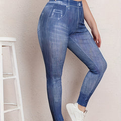 Denim Print High Waisted Leggings
